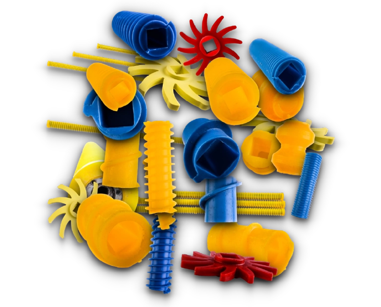 zestaw elementów wykonanych z&nbsp;tworzyw sztucznych (polimerów)